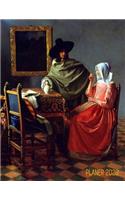 Jan Vermeer Jahresplaner 2020: Herr und Dame beim Wein - Planer 2020 Januar - December (12 Monate) - Ideal für die Schule, Studium und das Büro - Niederländischer Meister - Agenda(40 Jahresplaner 2020)