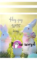 WTF is my PAWword - Rabbit & Bunny password book: Internet Password Logbook, Tracker: Large Print Wide Rows Alphabetic Organizer (6"x 9"): Elderly & Low Vision friendly: Funny Gift for Seniors/Paren
