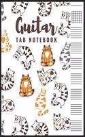 Guitar Tab Notebook: Blank 6 Strings Chord Diagrams & Tablature Music Sheets with Cat Themed Cover