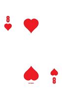 8 Of Hearts: Poker Card 4x4 Graph Paper Notebook With .25" x .25" Squares For Work, Home Or School. 7.5 x 9.25 Notepad Journal For Math, Science, Design Projects
