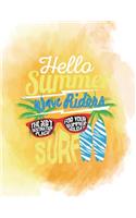 Hello summer wave riders SURF: Hello summer wave riders surf on orange cover and Dot Graph Line Sketch pages, Extra large (8.5 x 11) inches, 110 pages, White paper, Sketch, Draw a(6 Hello Summer Wave Riders Surf on Orange Notebook)