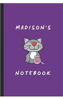 Madison's Notebook: 2 in 1 Half-Lined and Half-Blank Paper Journal