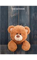 Teddy Bear Notebook: 8.5 x 11 inch, college ruled composition book, composition book for kids, 150 pages