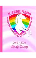 2019 - 2020 Daily Diary: 8 Year Old Unicorn Rainbow Pink Cover January 19 - December 19 Writing Notebook Daily Journal Write about Your Life Secrets
