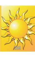 Sun with Bright Yellow and Orange Flames