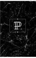 P: Personalized Monogrammed Journal (Notebook/Diary) Gift for Friend Office Teacher Black Marble