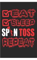 Eat Sleep Spin Toss Repeat: Color Guard Journal Flag Toss Team Gift Marching Band Notebook for Notes - 120 Blank Lined Pages Diary Memory Book