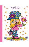 Notes,: Flower Girl Cover Notebook / Journal / Notes / 100 Lined Pages