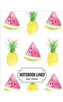 Notebook Lined Fruity: Notebook Journal Diary