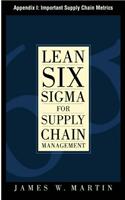 Lean Six SIGMA for Supply Chain Management, Appendix I - Important Supply Chain Metrics