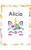 Alicia: Customized Lined Notebook for Girls