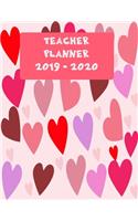 Teacher Planner 2019 - 2020: 190 Daily Lesson Plans for educators with room for notes dated from August 2019 - July 2020 with Cute Heart Cover