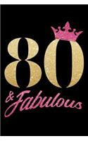 80 & Fabulous: quatre-vingtième 80. Anniversaire 1939 80 ans contralto 120 régné pages journal calepin - 120 pages fêtes message journal intime - jalon bloc-notes 