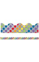 Sparkle and Shine Rainbow Dots on Glitter Scalloped Borders