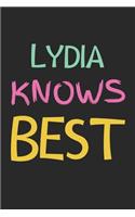 Lydia Knows Best: Lined Journal, 120 Pages, 6 x 9, Lydia Personalized Name Notebook Gift Idea, Black Matte Finish (Lydia Knows Best Journal)