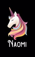 Naomi: Journal (Diary, Notebook) Personalized Custom Name Unicorn Birthday Gift for Girls and Women