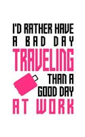 I'd rather have a bad day traveling than a good day at work