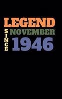 Legend since November 1946: Ruled Birthday Diary Notebook or Guest book Journal - Lined Register Pocketbook for Men and Women with Lines - Visitors' book for Birthdays and Part