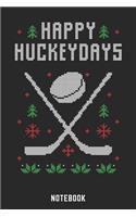 Happy Huckeydays: A5 Punkteraster Lustiges Weihnachts Motiv Notizbuch für Weihnachten oder Nikolaus als Geschenk für die Adventszeit, Weihnachtswünsche und Weihnachts