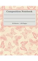 Composition Notebook: Stencil Butterfly Composition Book (100 Pages 50 Sheets)