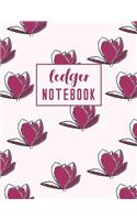 Ledger Notebook: Ledger Notebook: 3 Column Accounting Ledger Book For Bookkeeping - The Floral Record Keeping Journal