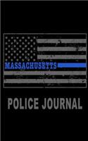 Massachusetts Police Journal: Massachusetts Thin Blue Line Police Flag Police Field Interview Notebook 5x8