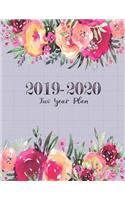 2019-2020 Two Year Planner: 24 Monthly and Weekly Daily Appointments Schedule Organizer Floral Lettering Cover