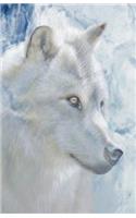 White Lone Wolf Journal Notebook, 4x4 Quad Rule Graph Paper: 100 Sheets / 200 Pages, 5.5