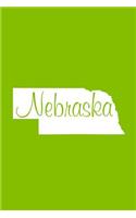 Nebraska - Lime Green Lined Notebook with Margins: 101 Pages, Medium Ruled, 6 x 9 Journal, Soft Cover