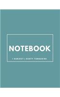 Notebook 1 Subject: Dusty Turquoise: Notebook 8.5 X 11: Notebook 100 Pages: Dusty Turquoise: Notebook 8.5 X 11: Notebook 100 Pages