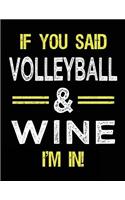 If You Said Volleyball & Wine I'm in: Unlined Blank Sketch Book