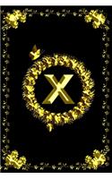 Pretty Golden Initial Monogram Letter X