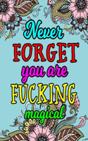 Never Forget You Are Fucking Magical: Motivating Swear Word Coloring Book-8.5 X 11 Inches 50 Pages Hilarious Coloring Book For Creative Adults (Swearing Coloring Book For Adults)