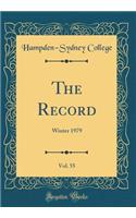 The Record, Vol. 55: Winter 1979 (Classic Reprint): Winter 1979 (Classic Reprint)