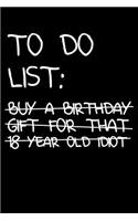 18th Birthday To Do List