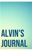 Alvin's Journal: 110-Page Blank Personalized Journal Gift Idea For Alvin