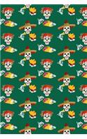 Day Of The Dead Pattern - Sugar Skull Santa Muerte 02: Blank Sketch Paper Notebook with frame for Day Of The Dead Lovers