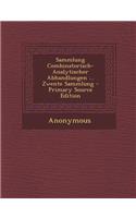 Sammlung Combinatorisch-Analytischer Abhandlungen ... Zwente Sammlung