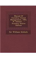 Manual of Forestry