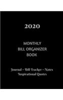 2020 Monthly Bill Organizer Book