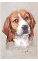 Beagle Dog Portrait Notebook