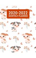 2020-2022 Monthly Planner: 3 Year Planner - 36 Month Calendar Planner Diary for Next Three Years With Notes For Farming Women And Teen Girls - Cute Pigs (8.5"x11")