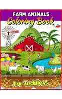 Farm Animals Coloring Book for Toddlers: Farm Animals Coloring Books with Farmyard Animals / Super Fun Coloring Books For Kids (Includes Pigs, Cows, Goats, Sheep, Chickens and More!)