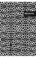 Moments Lifestyle, Animal Print, Write-in Notebook, Dotted Lines, Wide Ruled, Medium Size 6 x 9 Inch, 288 Pages (Black)