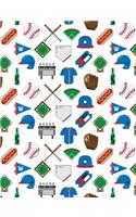 Baseball Game Journal Notebook - Dot Grid: 7.44 X 9.69 - 200 Pages - School Student Teacher Office