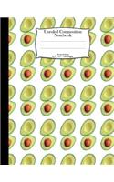 Unruled Composition Notebook. Food and Sweets. 8.5" x 11". 120 Pages: Delicious Looking Avocados Pattern Cover. Unruled blank notebook, sketchbook, drawing book. Blank paper for drawing, doodling or sketching. Blank no