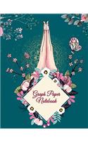 Graph Paper Notebook: Mindfulness Flowers Design, 8.5 X 11 Square Blank Quad Ruled 1/4 Inch Graph Paper, Blank Graph Paper Composition Books
