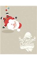 Merry christmas: The kind Santa Claus is dancing on light brown cover and Dot Graph Line Sketch Blank pages, Extra large (8.5 x 11) inches, 120 pages, White paper, S