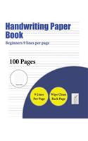 Handwriting Paper Book (Beginners 9 lines per page)