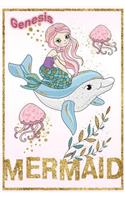 Genesis Mermaid: Wide Ruled Composition Book Diary Lined Journal